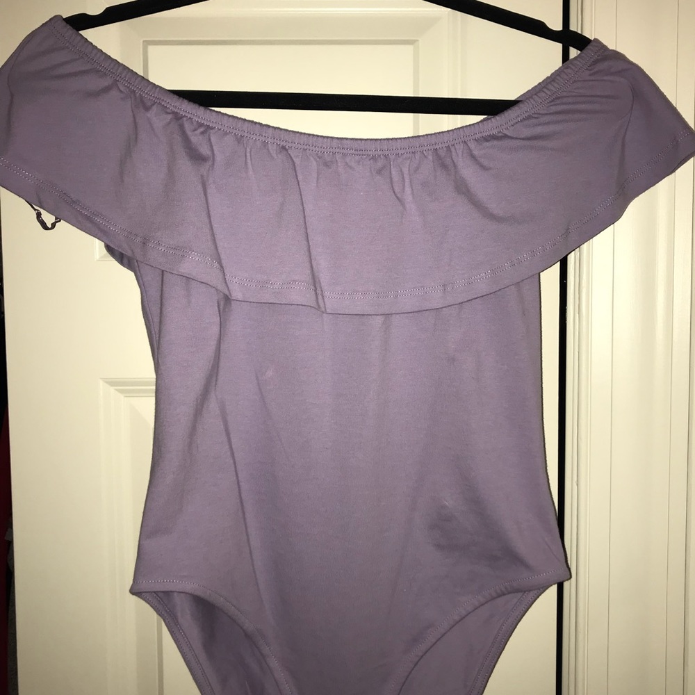 Off the shoulder lavender body suit